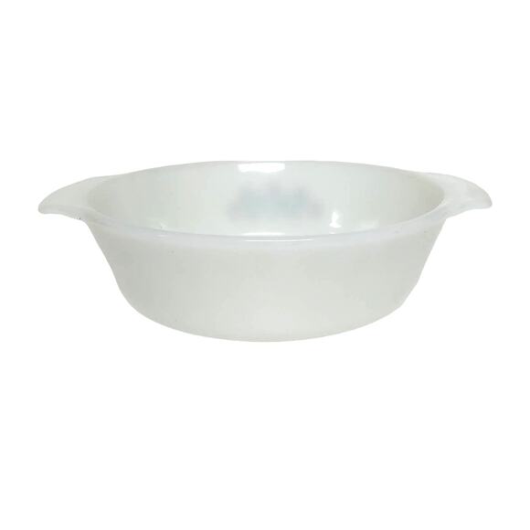 Vintage Anchor Hocking Casserole Dish Blue Cornflower Fire King Milk Glass 1 Qt - Picture 3 of 16